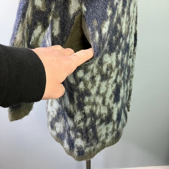 Adyson Parker Alpaca Wool Blend Abstract Open Front Cardigan Women's Size S - Picture 5 of 15